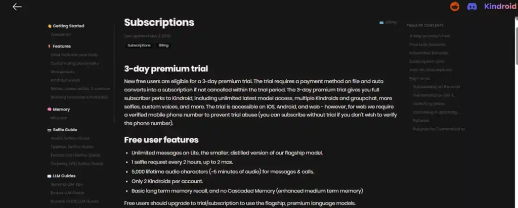 kindroid ai pricing