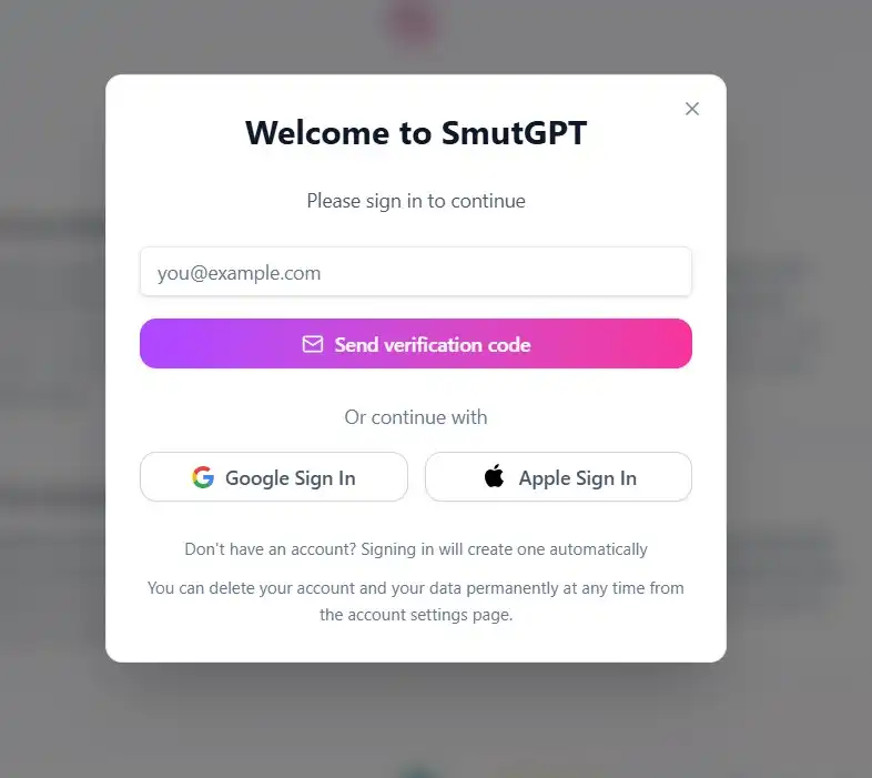 SmutGPT Login Steps